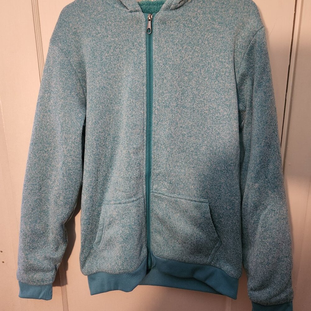 women's JACKSON HOLE teal full zip up hooded sweatshirt sz XL